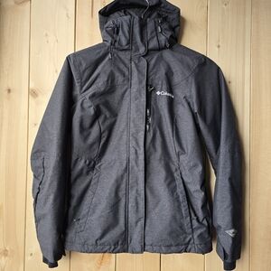 Columbia Omni Heat Insulated Ski Snow Winter Coat Grey Black Womens XS